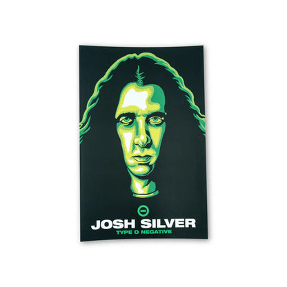 Green stylized portrait poster of josh silver from type o negative bloody kisses 30 deluxe bundle product