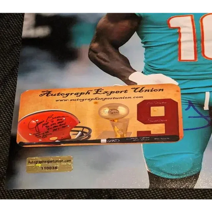 Certificate of authenticity for Tyreek Hill autographed 8x10 Miami Dolphins photo
