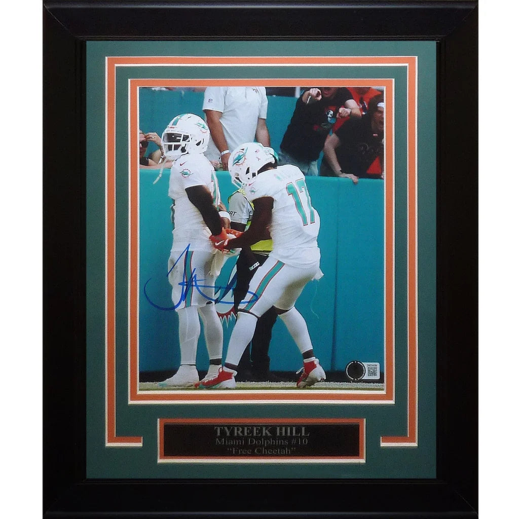Tyreek Hill autographed Miami Dolphins deluxe 8x10 photo in white uniform