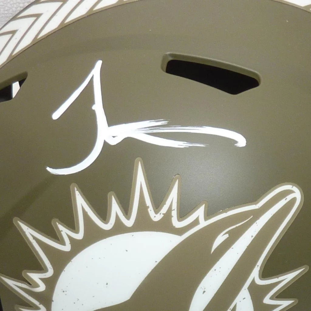 Tyreek Hill autographed Miami Dolphins salute to service helmet