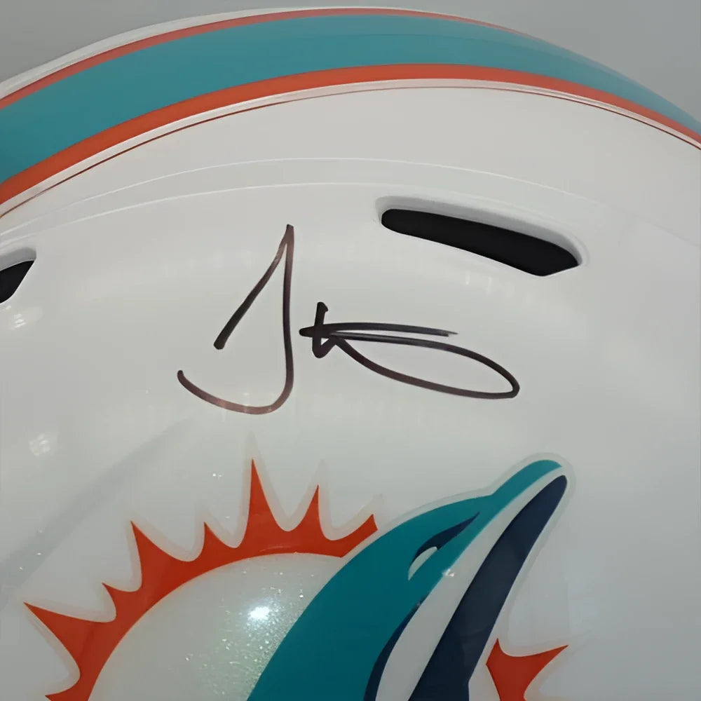 Tyreek Hill autographed Miami Dolphins replica helmet with dolphin logo