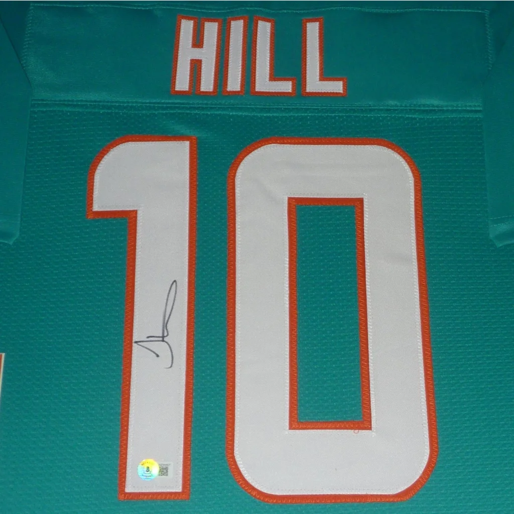 Tyreek Hill autographed Miami Dolphins teal #10 framed jersey