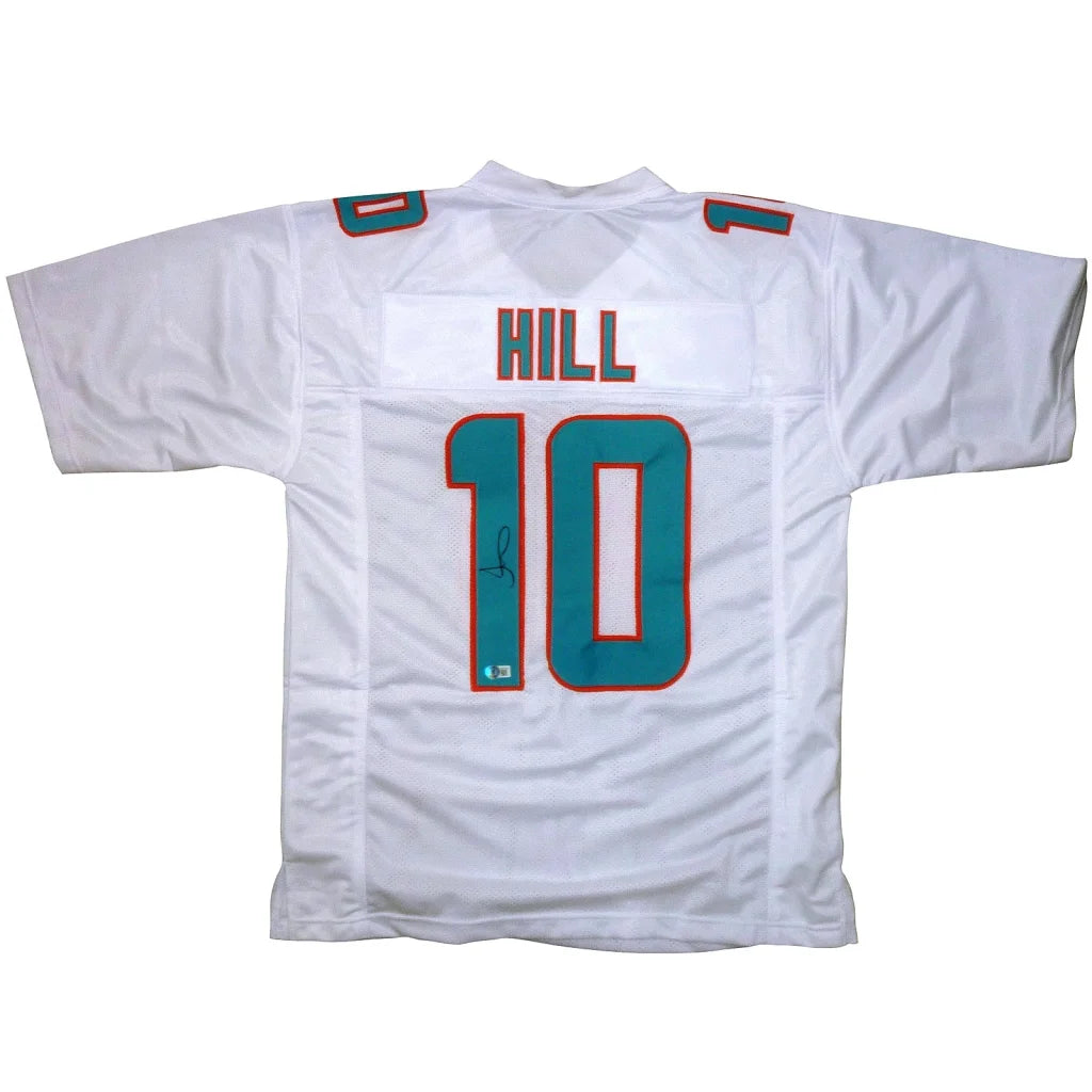 Tyreek Hill autographed white Miami Dolphins custom jersey #10