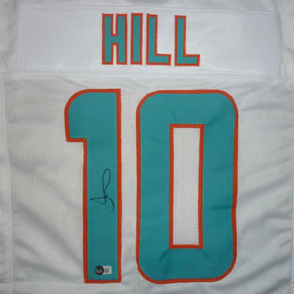 Tyreek Hill autographed white Miami Dolphins custom jersey #10