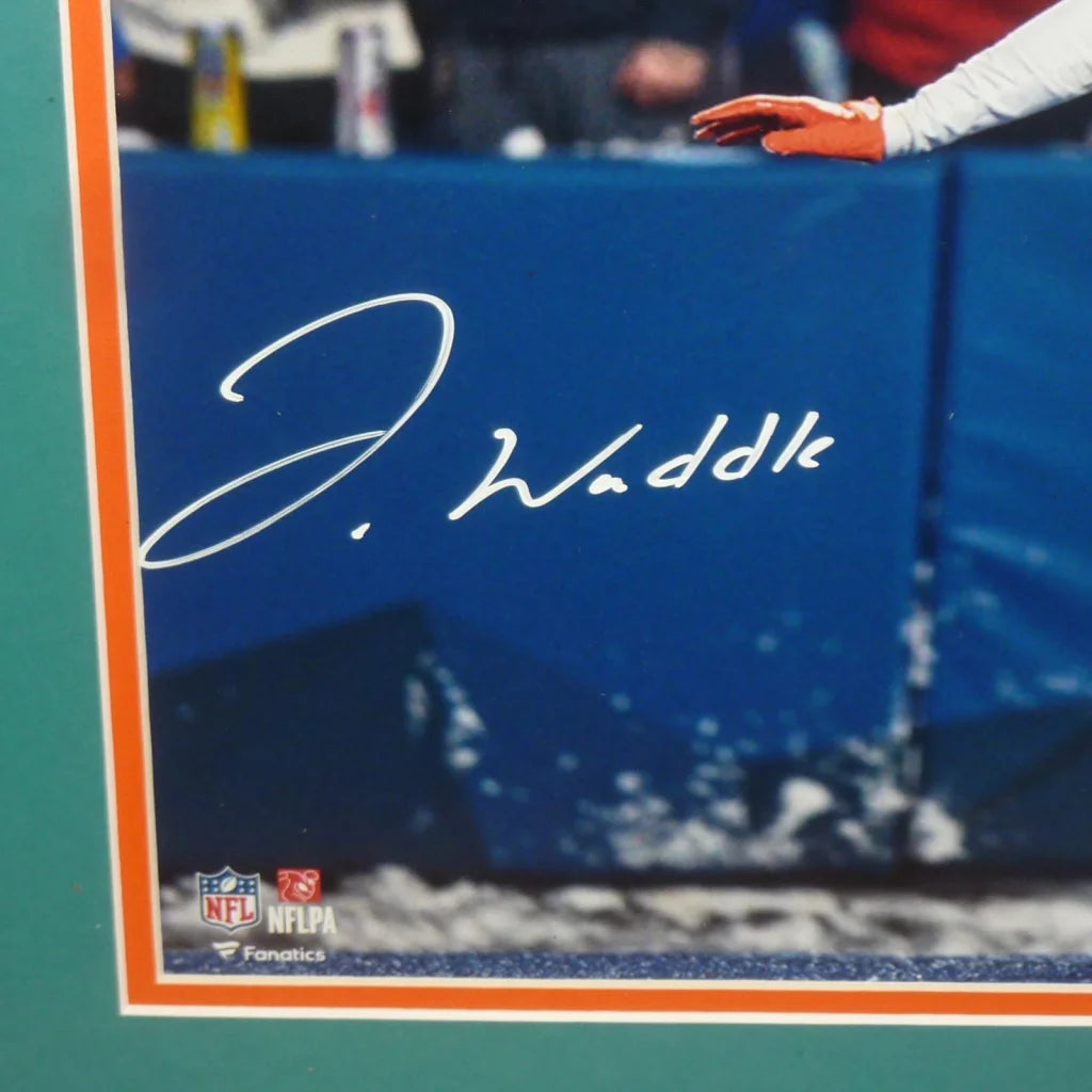 Tyreek Hill Jaylen Waddle deluxe framed 16x20 autographed photo with blue jersey