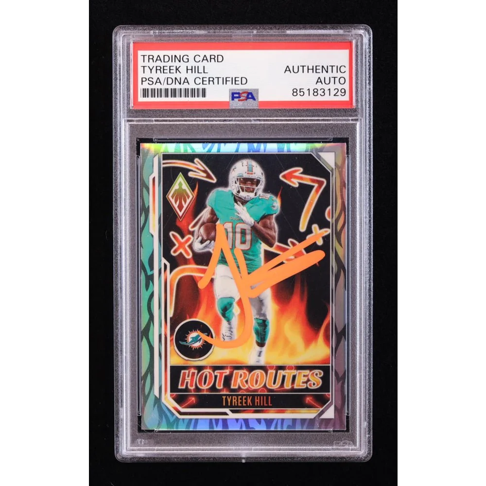 Tyreek Hill autographed Hot Routes trading card graded by PSA Miami Dolphins