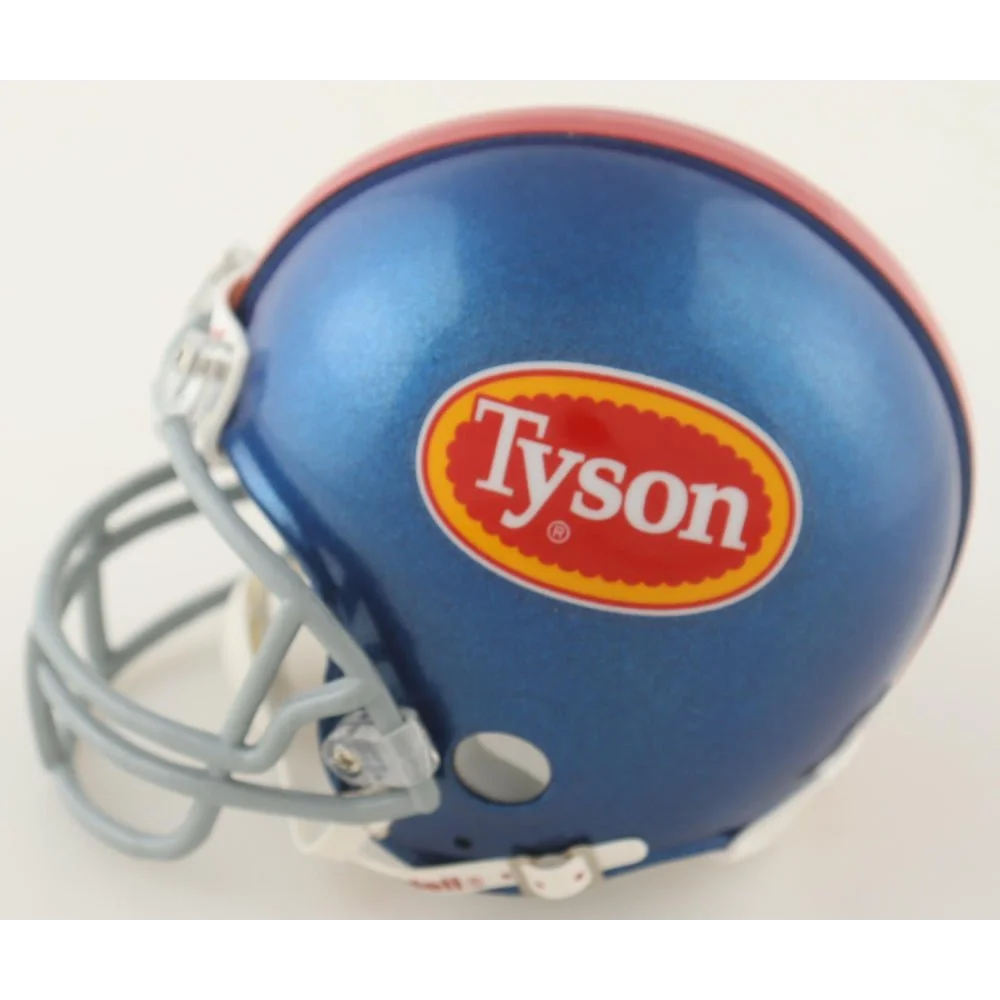 Blue football helmet with red stripe and Tyson logo from Tyson Herschels Famous collection