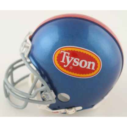 Blue football helmet with red stripe and Tyson logo from Tyson Herschels Famous collection