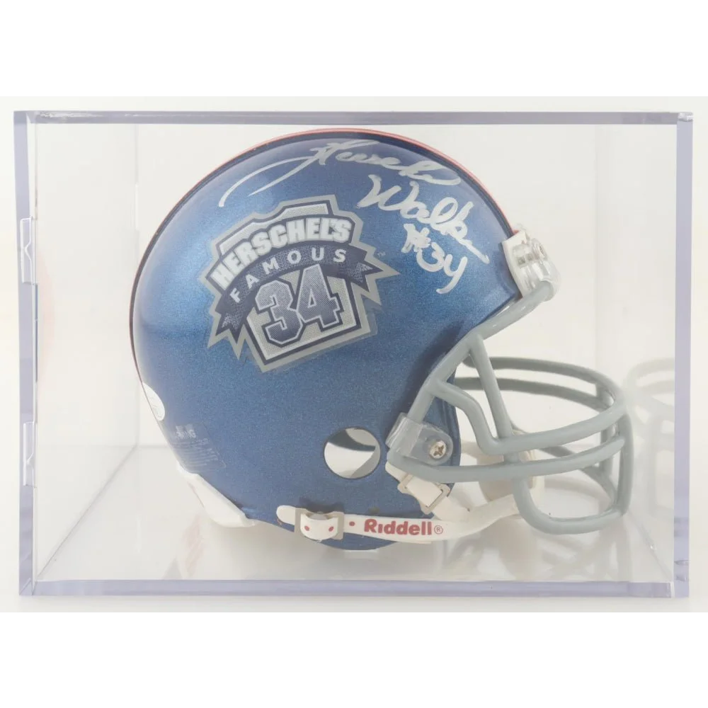Blue Tyson Herschels Famous 34 mini helmet with autographs and JSA auth