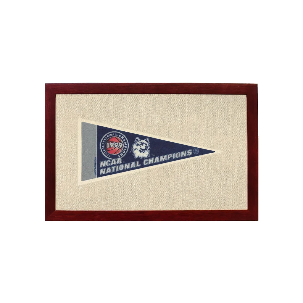 Framed UConn Huskies 1998 NCAA champions vintage pennant