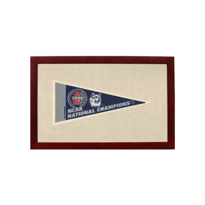 Framed UConn Huskies 1998 NCAA champions vintage pennant