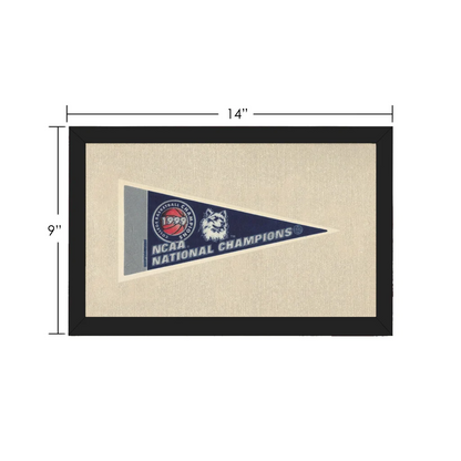 Framed UConn Huskies NCAA National Champions vintage pennant in black