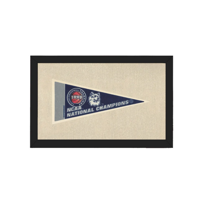UConn Huskies NCAA champions navy blue wolf pennant vintage style