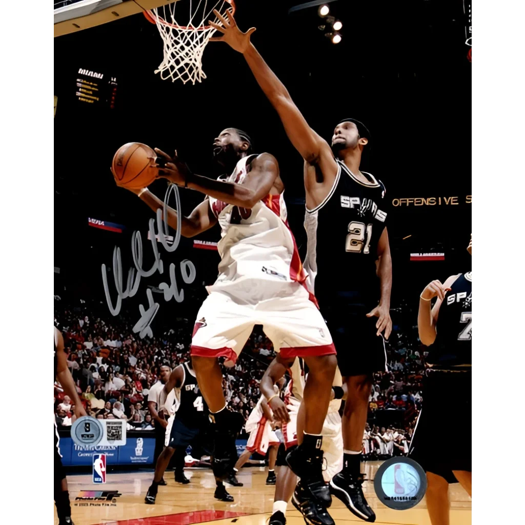 Udonis Haslem autographed Miami Heat dunk photo from private signing