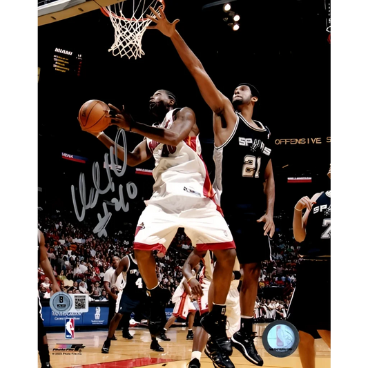 Udonis Haslem autographed Miami Heat dunk photo from private signing