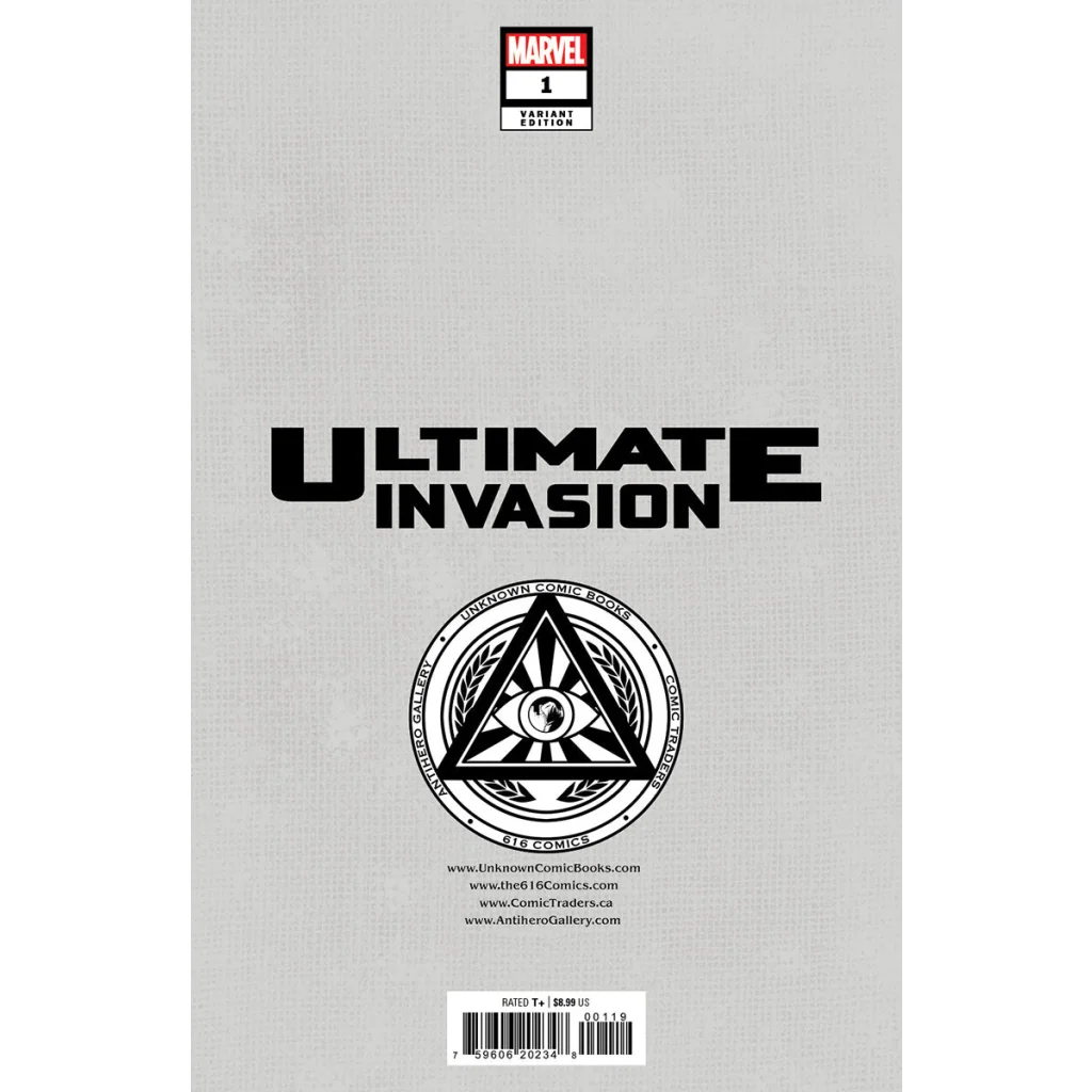 Comic book cover of Ultimate Invasion #1 by Jonathan Hickman and Bryan Hitch