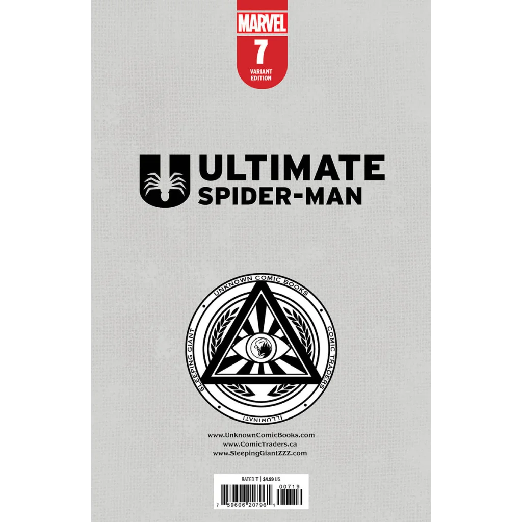 Ultimate Spider-Man #7 Unknown Comics Tyler Kirkham virgin exclusive B&W cover