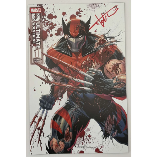 Ultimate Wolverine comic book signed by Tyler Kirkham with Alessandro Cappuccio signature