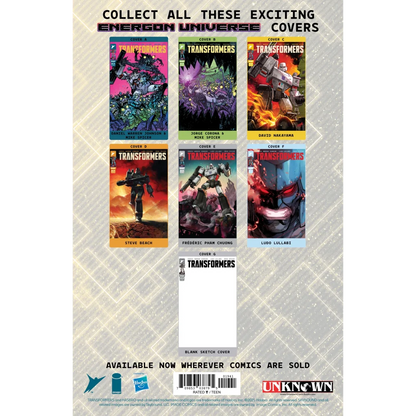 Transformers comic book collection with bold covers, featuring unknown comic Chad Hardin art
