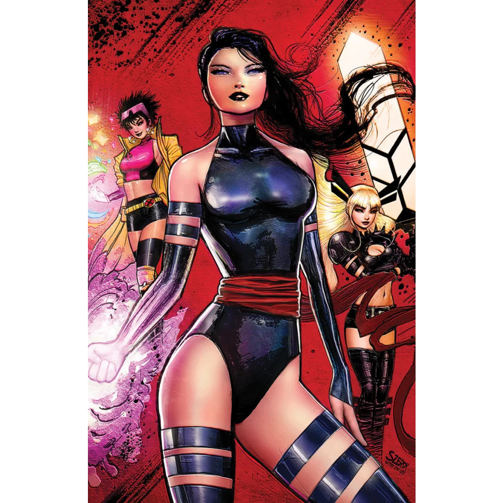 Black and red X-Men costume with metallic accents from Unknown Comics Nathan Szerdy cover