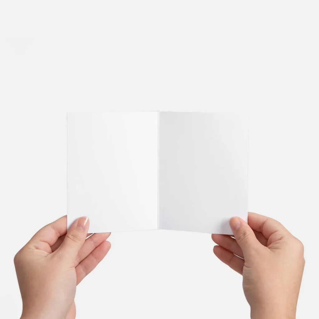 Uptown Wheels white blank card with rounded corners and smooth finish