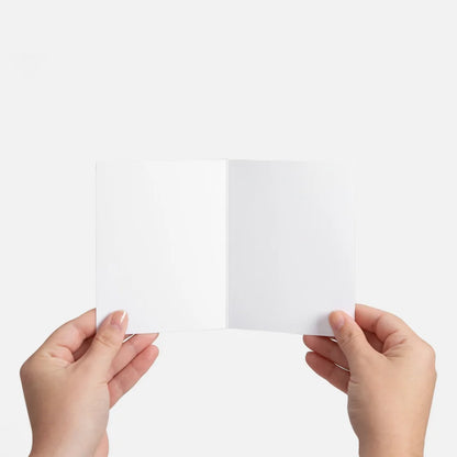 Uptown Wheels white blank card with rounded corners and smooth finish