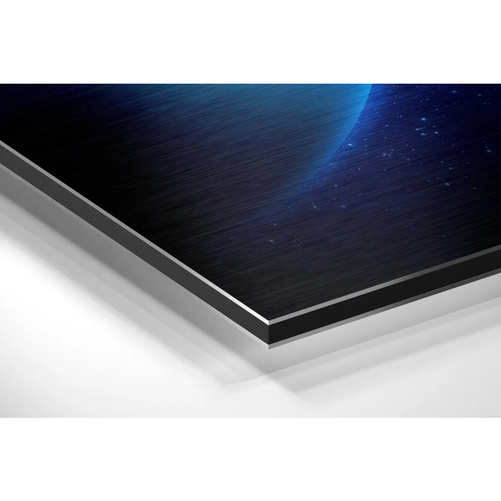 Uranus Galaxy brushed aluminium dibond wall art in black blue theme