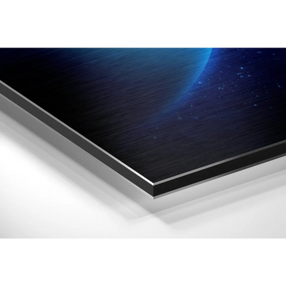 Uranus Galaxy brushed aluminium dibond wall art in black blue theme