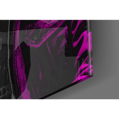 Vibrant magenta black abstract Urban Gorilla glass wall art in acrylic frame