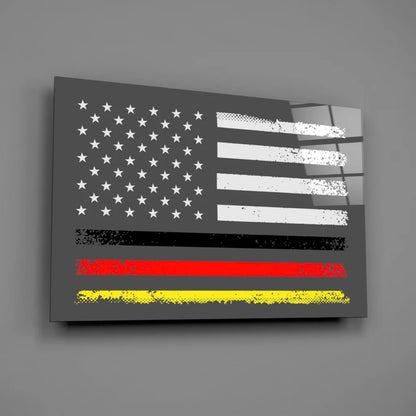 Distressed American Flag Canvas Wall Art with Bold Stripes