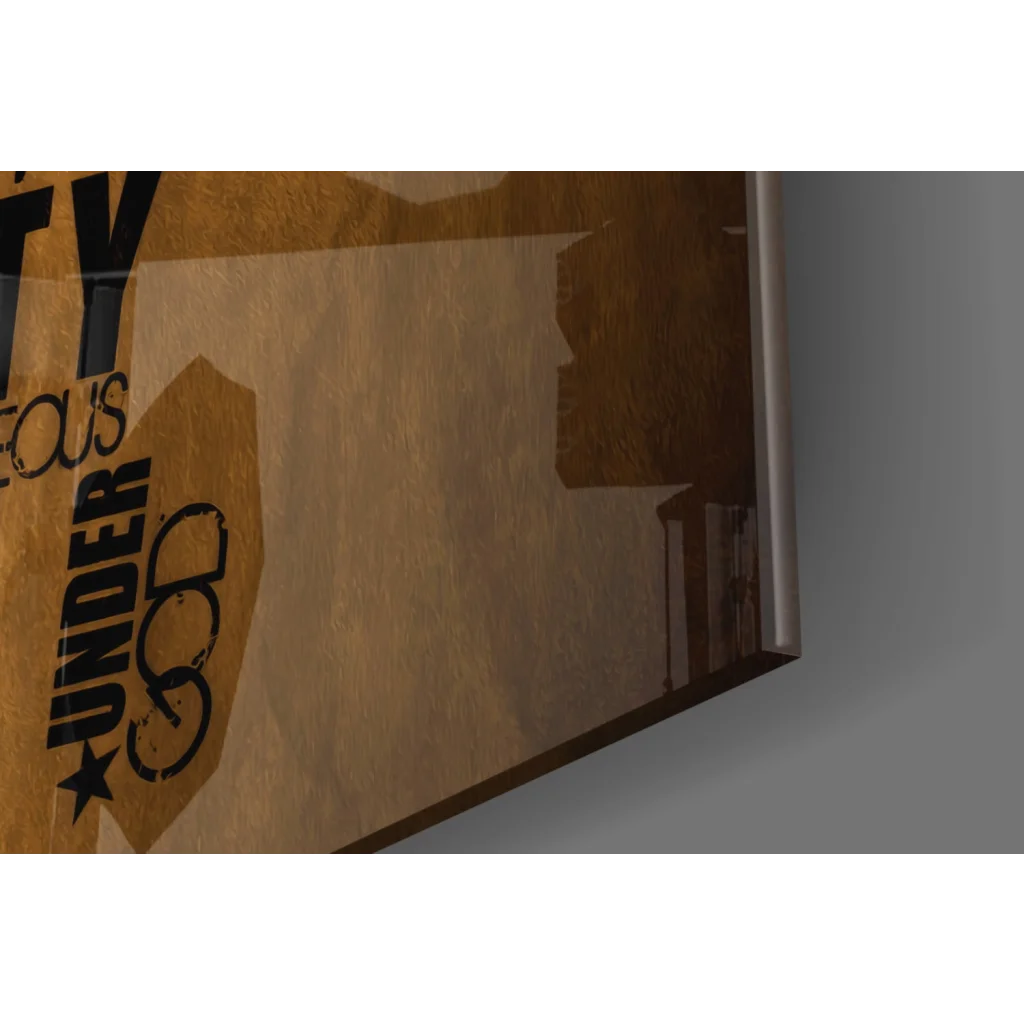 Patriotic America word cloud glass wall art with textured poster star