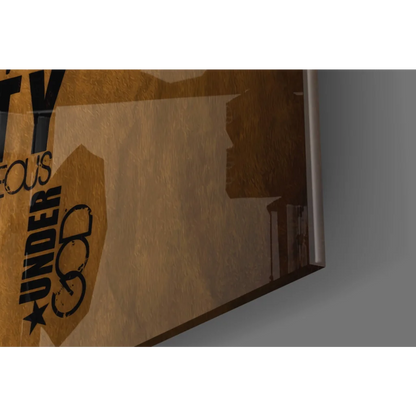 Patriotic America word cloud glass wall art with textured poster star