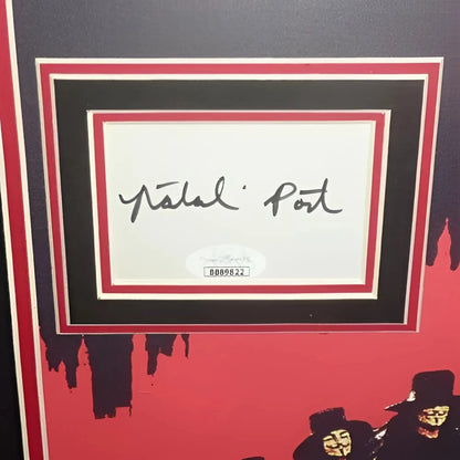 Black and red V for Vendetta movie poster deluxe framed with autographs