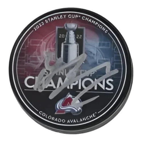 Valeri Nichushkin Signed Stanley Cup Champions Logo Hockey Puck with Autograph and Cup Art