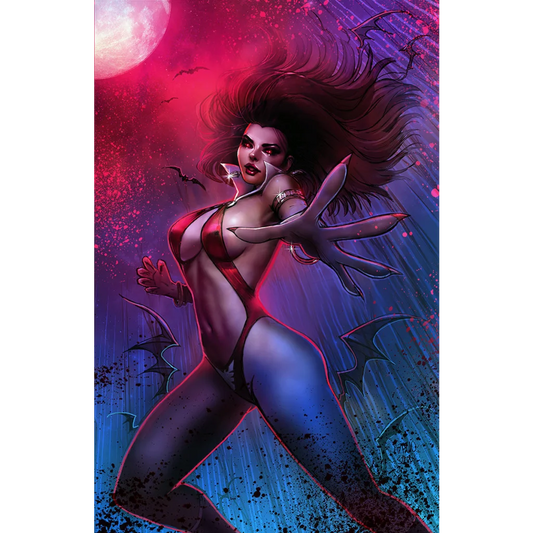 Vampirella Dead Flowers comic cover with a female vampire in red bikini and clawed hand