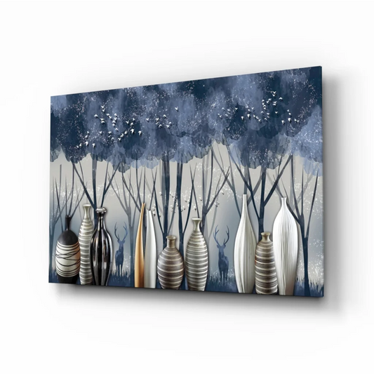 Misty Forest Vases Glass Wall Art Canvas | Insigneart USA | vintageantiquesgifts.com