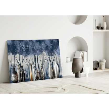 Misty Forest Vases Glass Wall Art Canvas | Modern Wall Art Decor | vintageantiquesgifts.com