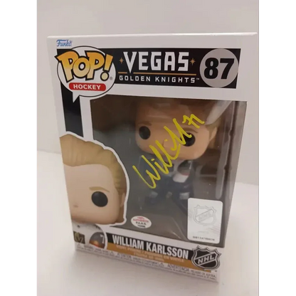 Vegas Golden Knights signed William Karlsson Funko Pop in original packaging with yellow autograph