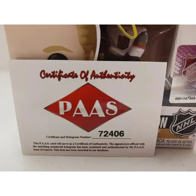 Certificate of Authenticity for Vegas Golden Knights signed William Karlsson Funko Pop collectible