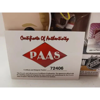 Certificate of Authenticity for Vegas Golden Knights signed William Karlsson Funko Pop collectible