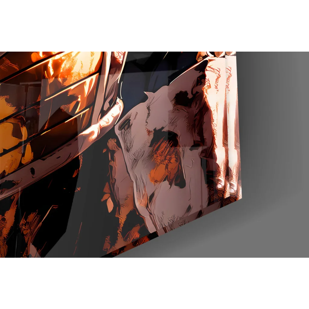 Stylized Vegito Super Saiyan white tiger glass wall art