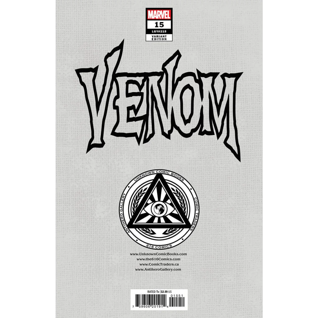 Comic book cover for Marvel Venom #15 Variant Edition featuring Mary Jane Watson