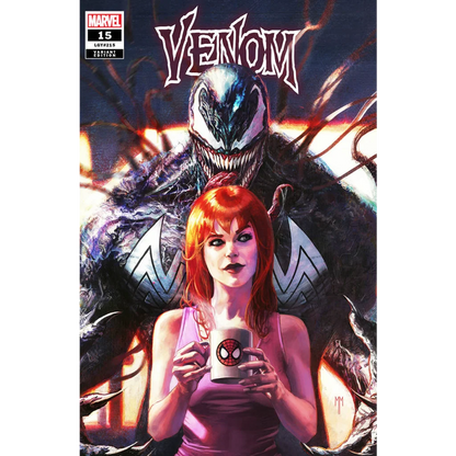 Comic book cover showing Venom and Mary Jane Watson for Venom #15 Variant Cover