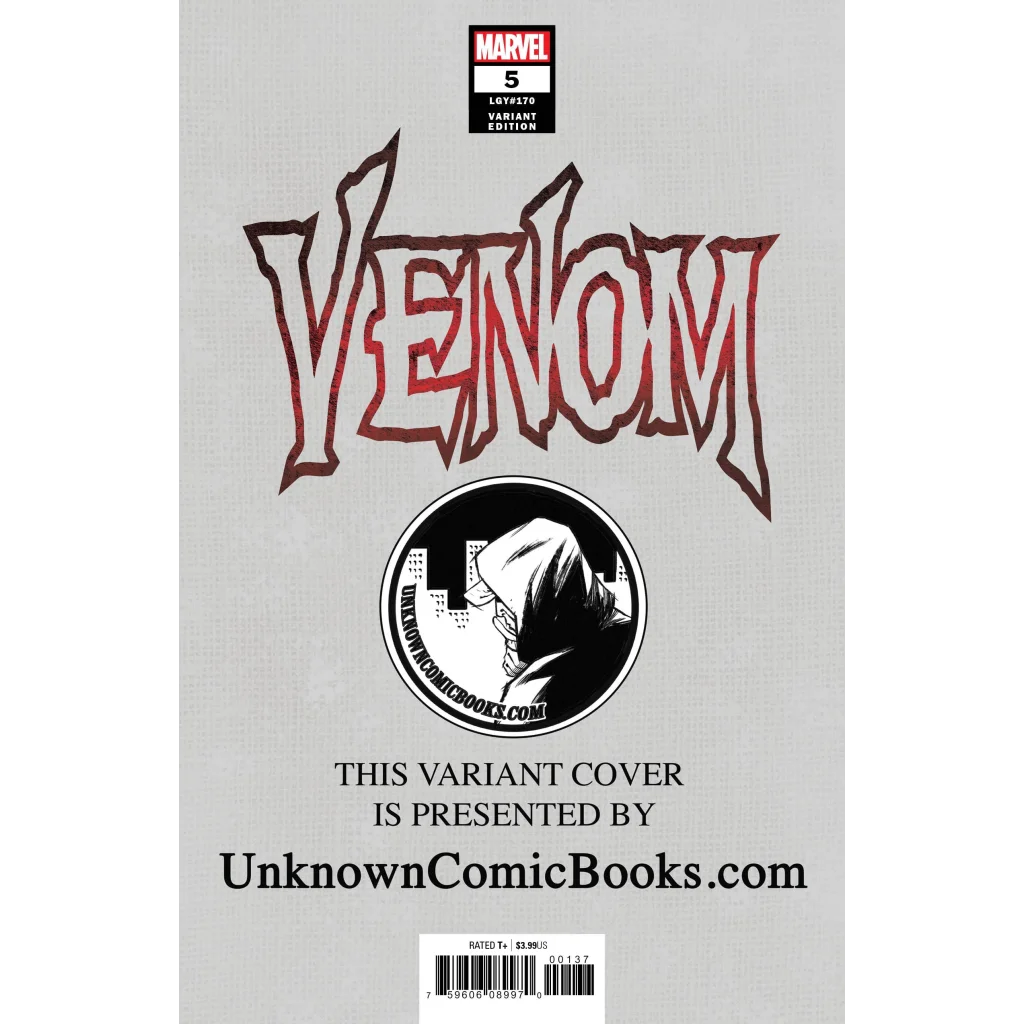 Variant comic cover for Marvel Venom #5 showing an epic Klyntar creature