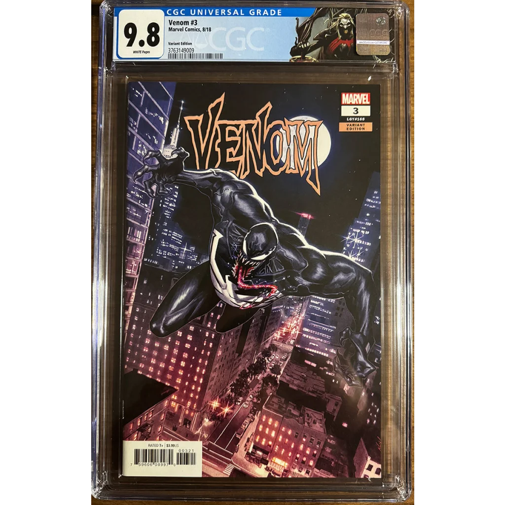 Venom #3 variant comic black and white cityscape artwork