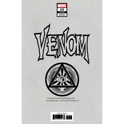 Gray Marvel comic book with black Venom logo and circular emblem for Venom Beyond Issue 29