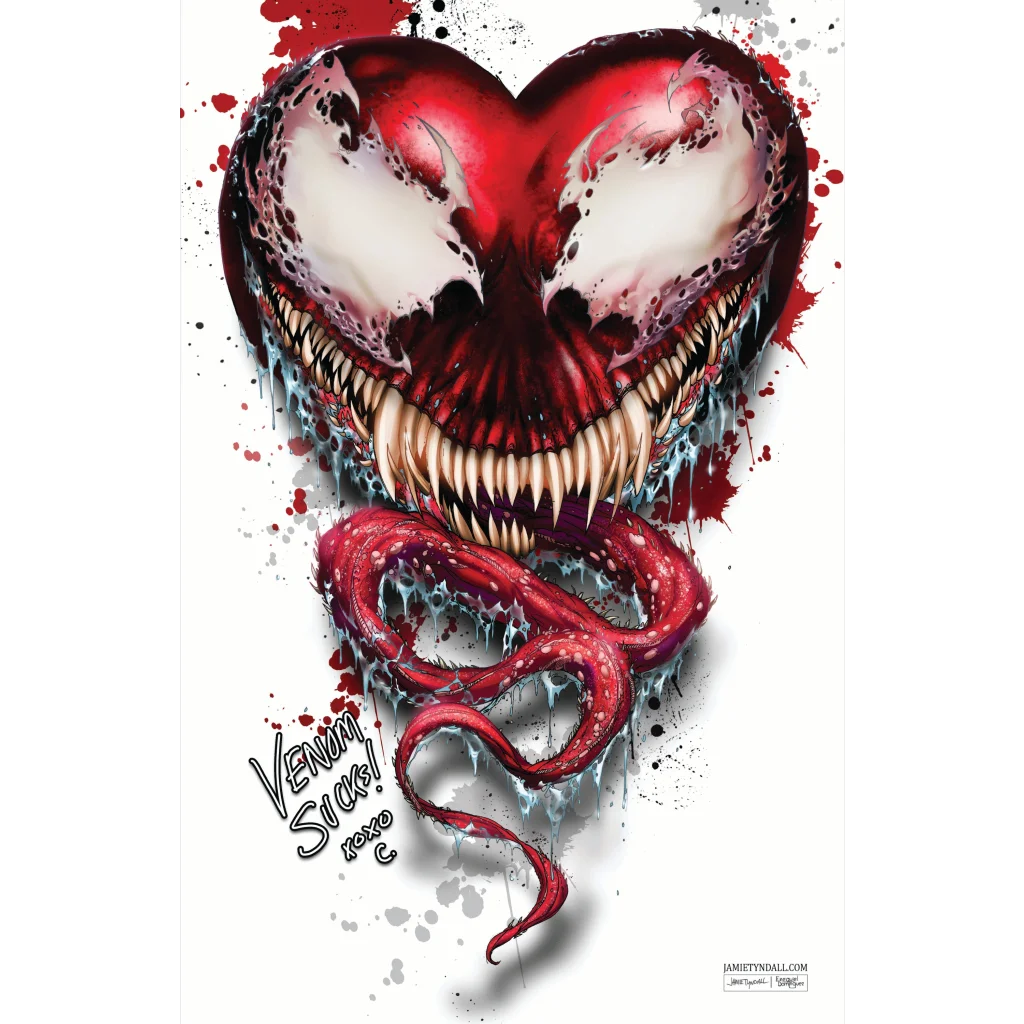 Menacing Venom on brushed aluminum art print