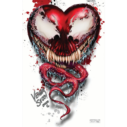 Menacing Venom on brushed aluminum art print