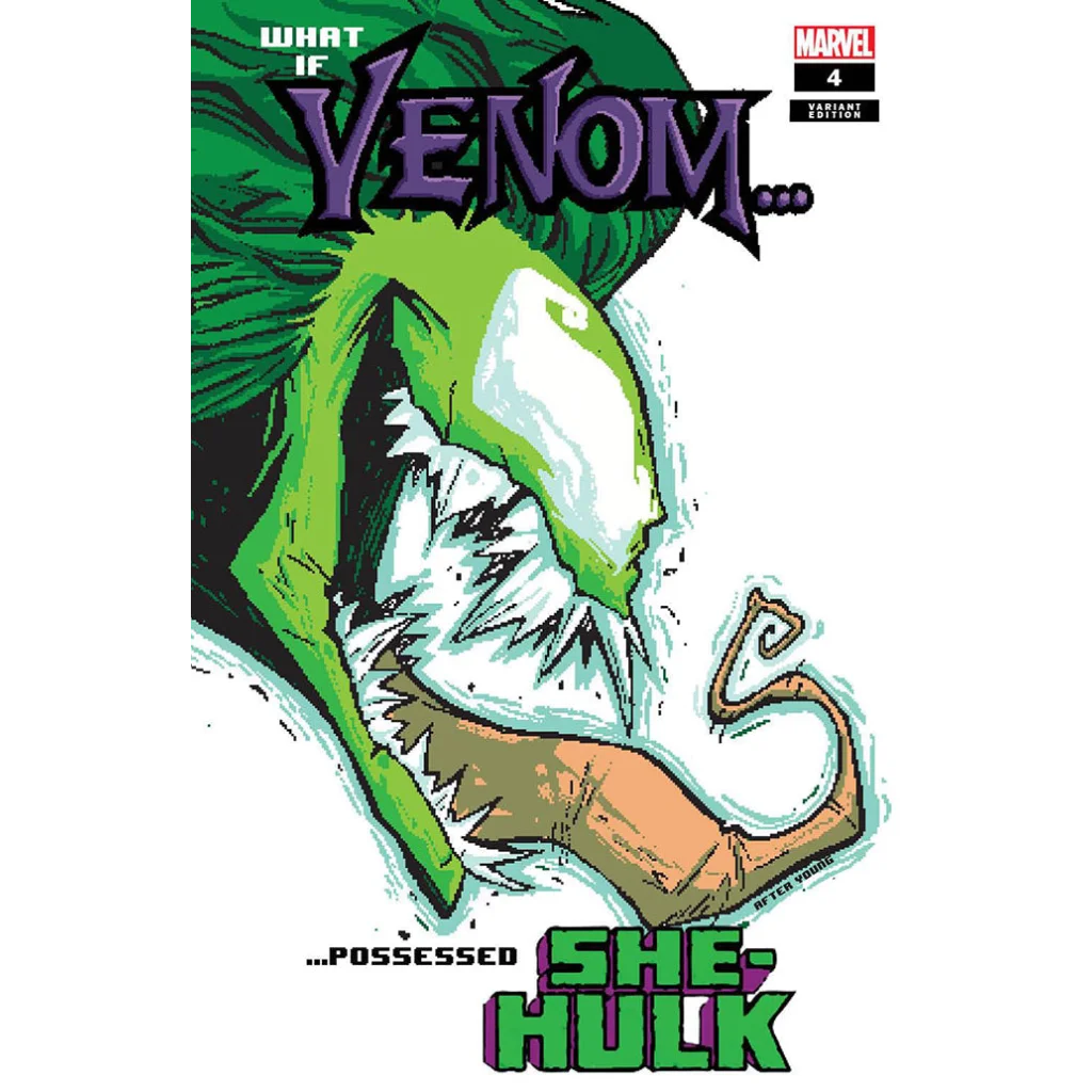 Green Venom She-Hulk comic cover with black and white design elements from Venom What If Complete Trade Dress Variant Collection Issues 1-5