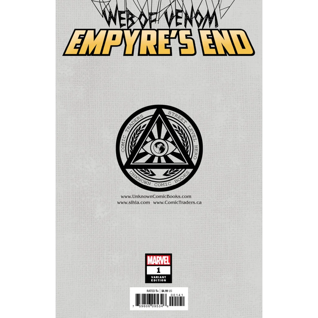 Comic book with black and gold title from Venom Empyres End featuring Knull’s domain